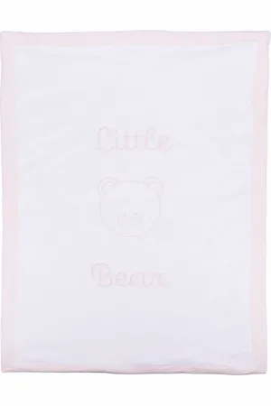 LITTLE BEAR Embroidered-logo blanket