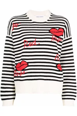 SONIA RYKIEL Striped heart-knit jumper