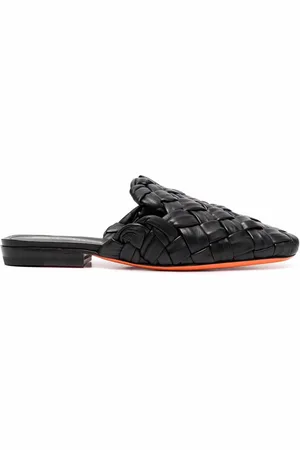 santoni Woven leather mules