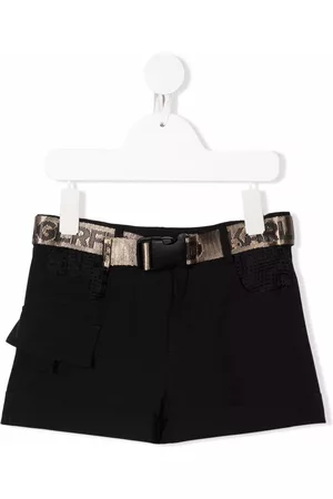 Karl Lagerfeld TEEN logo-belt fitted shorts