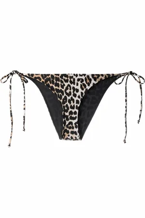 Ganni Leopard-print bikini bottoms