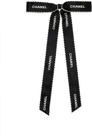 CHANEL 1990-2000s logo ribbon brooch