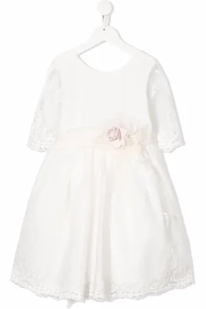 Mimilù Floral-appliqué long-sleeve dress
