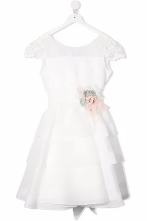 Mimilù TEEN floral-appliqué layered dress