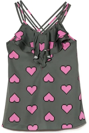 Natasha Zinko Pixel Heart ruffled mini dress