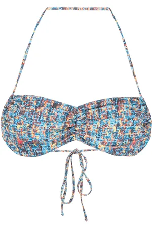 Sian Halle tweed-print bikini top