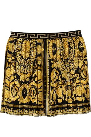 VERSACE Barocco Kids-print pleated skirt