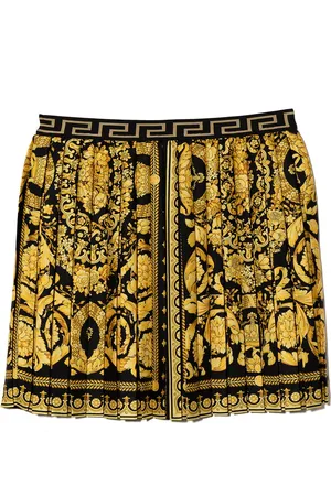 VERSACE Barocco Kids-print pleated skirt