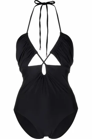 Self-Portrait Halterneck cut-out swimsuit