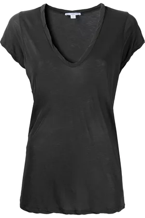 James Perse Women Short Sleeve - U-neck cotton t-shirt