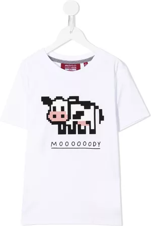 MOSTLY HEARD RARELY SEEN Boys Long Sleeve Polo Shirts - Mini Moody 8-Bit appliqué T-shirt