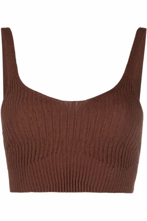 AERON Joan rib-knit crop top