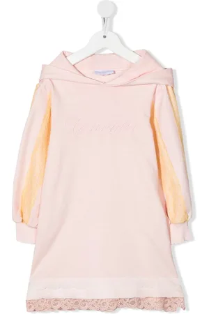 Roberto Cavalli Lace-trim hoodie dress