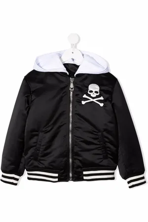Philipp Plein Hooded skull bomber jacket