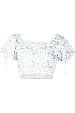 LOVESHACKFANCY Melina broderie-anglaise crop top