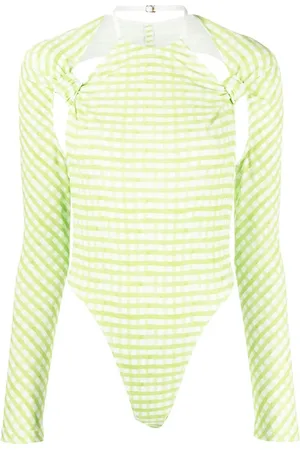 Jacquemus Check-print cut-out bodysuit