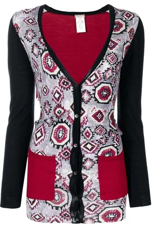 John Galliano Geometric-print V-neck cardigan