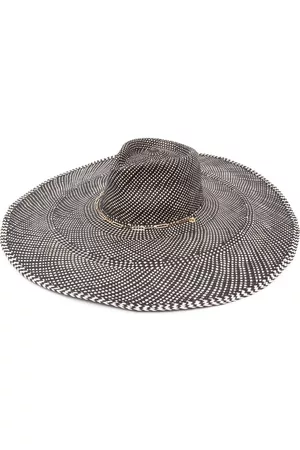 Van Palma Women Hats - Interwoven design wide fedora hat