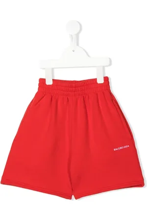 Balenciaga Logo-print cotton track shorts