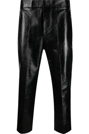 SAPIO Cropped polished-finish trousers