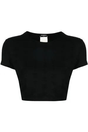 CHANEL 1997 CC logo-embroidered crop top