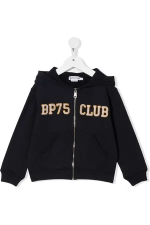 BONPOINT Slogan-patch zip-up hoodie