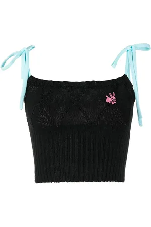 CORMIO Clio floral-embroidered cropped top