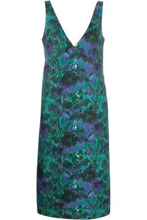 Plan C Floral-print sleeveless midi dress