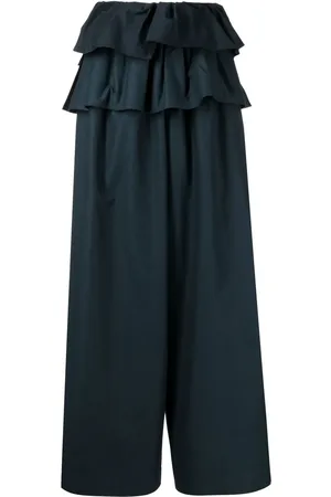 GOEN.J Layered ruffled wide-leg trousers