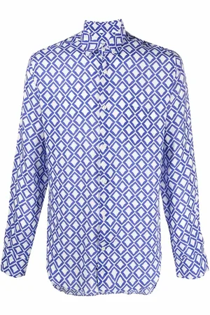 PENINSULA SWIMWEAR Geometric-print linen shirt