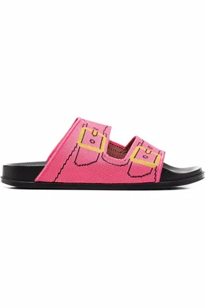 Marni Buckle-print double-strap slides