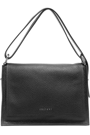 Orciani Logo grained-leather shoulder bag