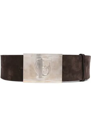 Gianfranco Ferré 1990s logo-plaque buckle belt