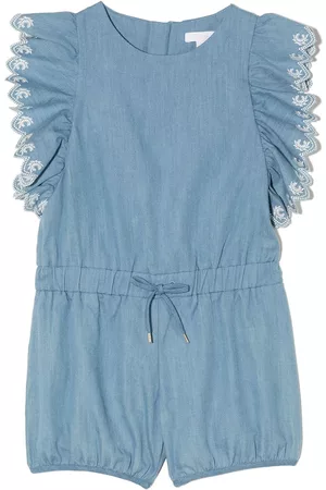 Chloé Ruffle-detail drawstring-waist playsuit