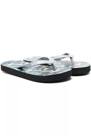 Molo Amazing Sharks-print flip-flops