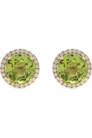 Kiki Mcdonough 18kt yellow gold Grace peridot and diamond stud earrings