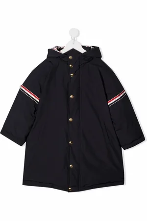 Thom Browne Logo-stripe hooded coat