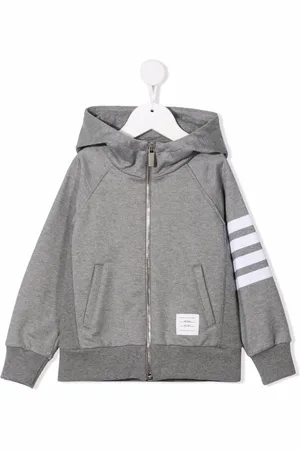 Thom Browne Stripe-print zipped hoodie