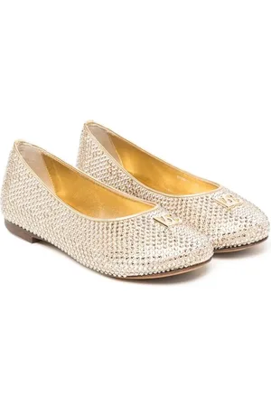 Dolce & Gabbana TEEN crystal embellished ballerina pumps