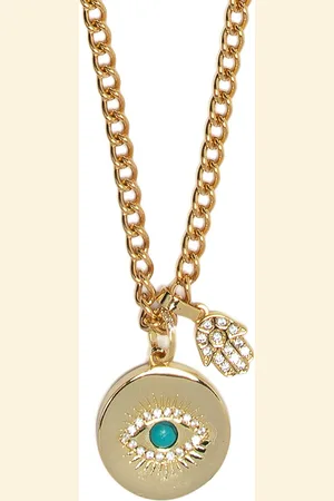 Nialaya Evil eye and hamsa hand necklace