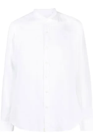 Tintoria Mattei Cutaway collar linen shirt
