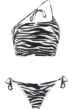 The Attico Zebra-print asymmetric bikini