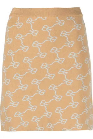 Rokh Monogram pattern knitted skirt