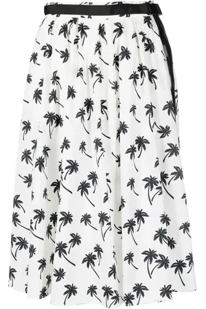 Moncler Palm tree-print midi skirt
