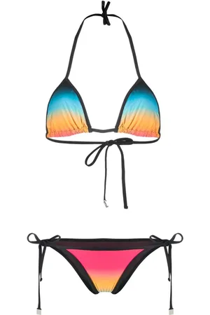 The Attico Gradient-print halterneck bikini