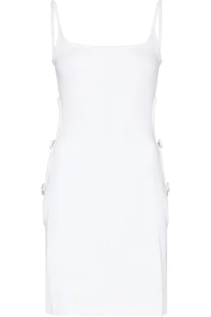 Mach & Mach Crystal-bow cutout minidress