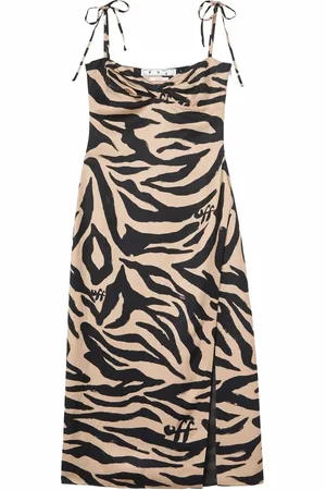 OFF-WHITE Zebra print side-slit dress