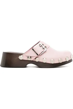 Ganni Stud-detail leather mules