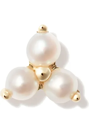 Maria Tash 18kt yellow Trinity pearl-detail earring