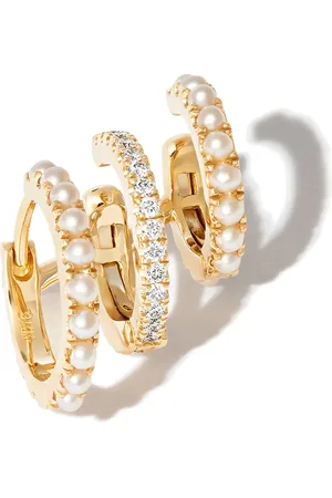 Maria Tash 18kt yellow triple-hoop earring